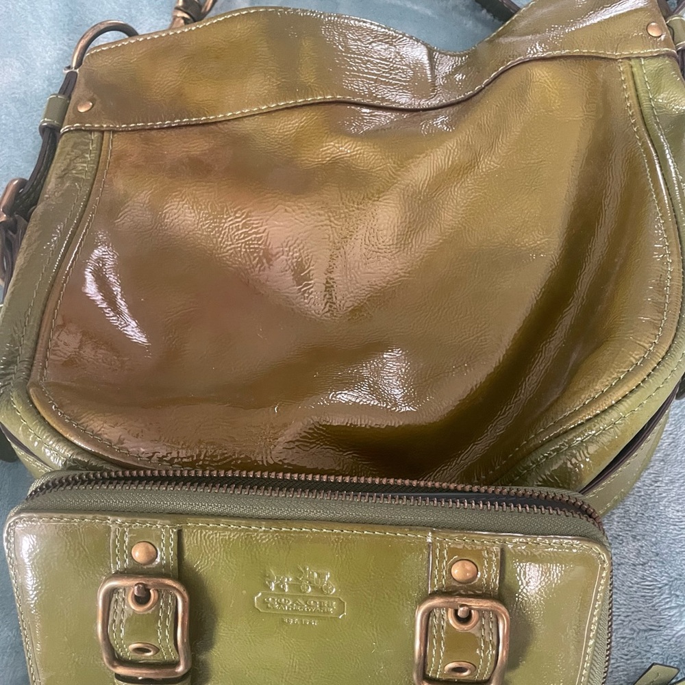 Coach patent leather purse and wallet set